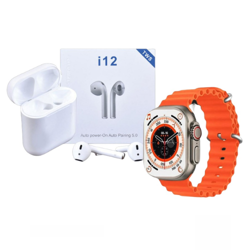 Combo Reloj Ultra 8 + Audifonos i12