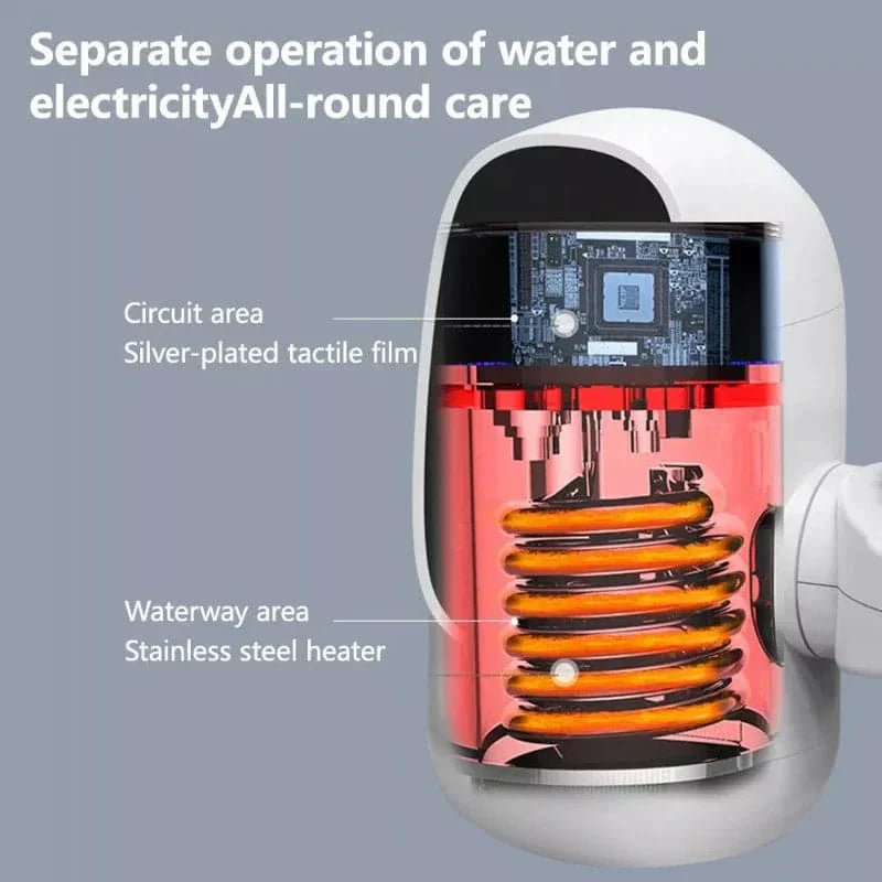 Calentador de agua eléctrico para grifo con pantalla digital