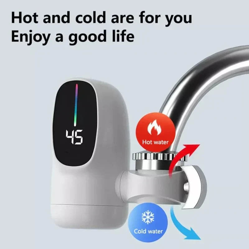 Calentador de agua eléctrico para grifo con pantalla digital