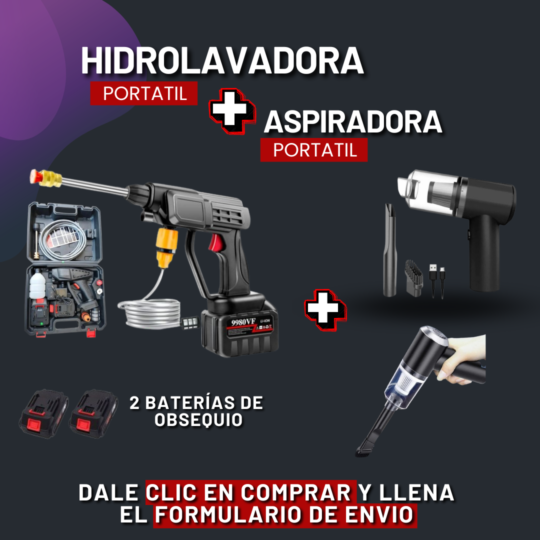 Combo Hidrolavadora + Aspiradora Portáti